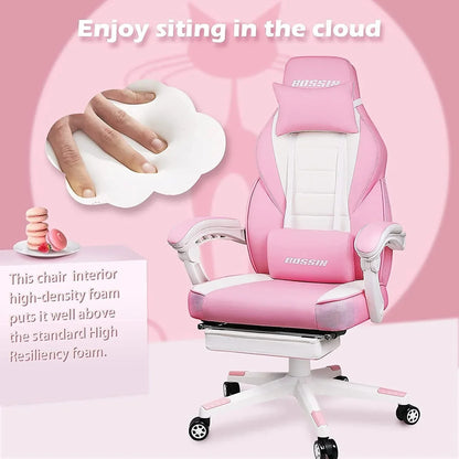 Sedia da gaming BOSSIN Racing Style, sedia da gamer per persone robuste fino a 136 kg, sedia da computer con schienale alto
