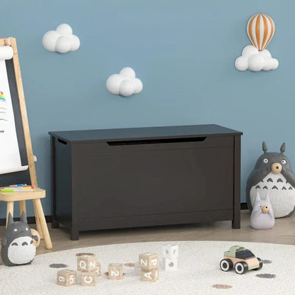 Contenitore portagiochi in legno per bambini con coperchio incernierato di sicurezza, per bambini dai 3 anni in su
