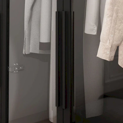 Armadio con ante in vetro da 120 cm con luce LED integrata
