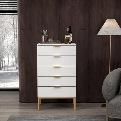 Cassettiera a 5 cassetti Comodino Armadietto contenitore 23,6 L Bianco/Nero