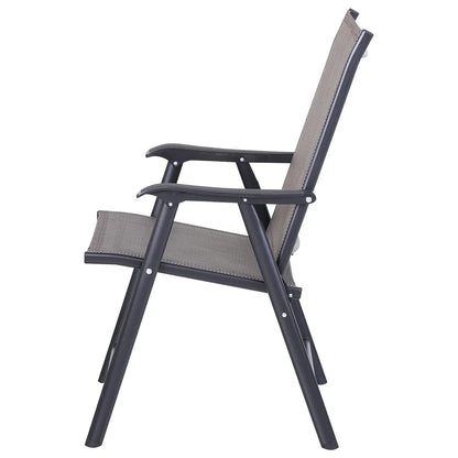 Set di 4 sedie pieghevoli Outsunny per patio, dal design semplice ed elegante, comode per terrazza, giardino, cortile e viaggio