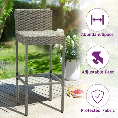 Moasis Set di Mobili da Esterno con Bar in Vimini 5 Pezzi - 5 PZ