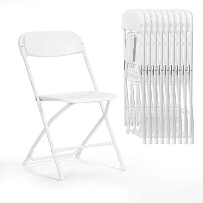 Sedia pieghevole in plastica da 10 pezzi capacità 158 kg per eventi, ufficio, matrimoni, feste, picnic, cucina, sala da pranzo