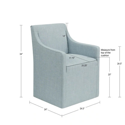 Chaise de salle à manger Charlotte avec roulettes