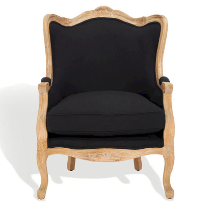 Poltrona con orecchioni Kali Oak in lino naturale - 34Lx34Px40H