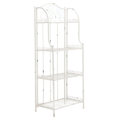 SAFAVIEH Bryn Scaffale da panettiere da esterno a 4 ripiani in ferro battuto vittoriano - 25 pollici L x 15 pollici P x 63 pollici H - 25 L x 15 P x 63 H