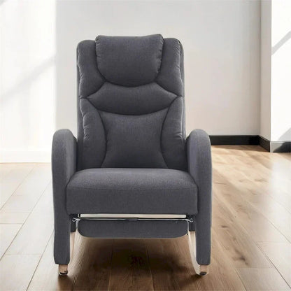 Sedia a dondolo ergonomica in tessuto per cameretta con poggiapiedi regolabile