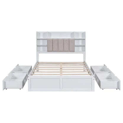 Struttura letto con 4 cassetti contenitore portatili sotto il letto
