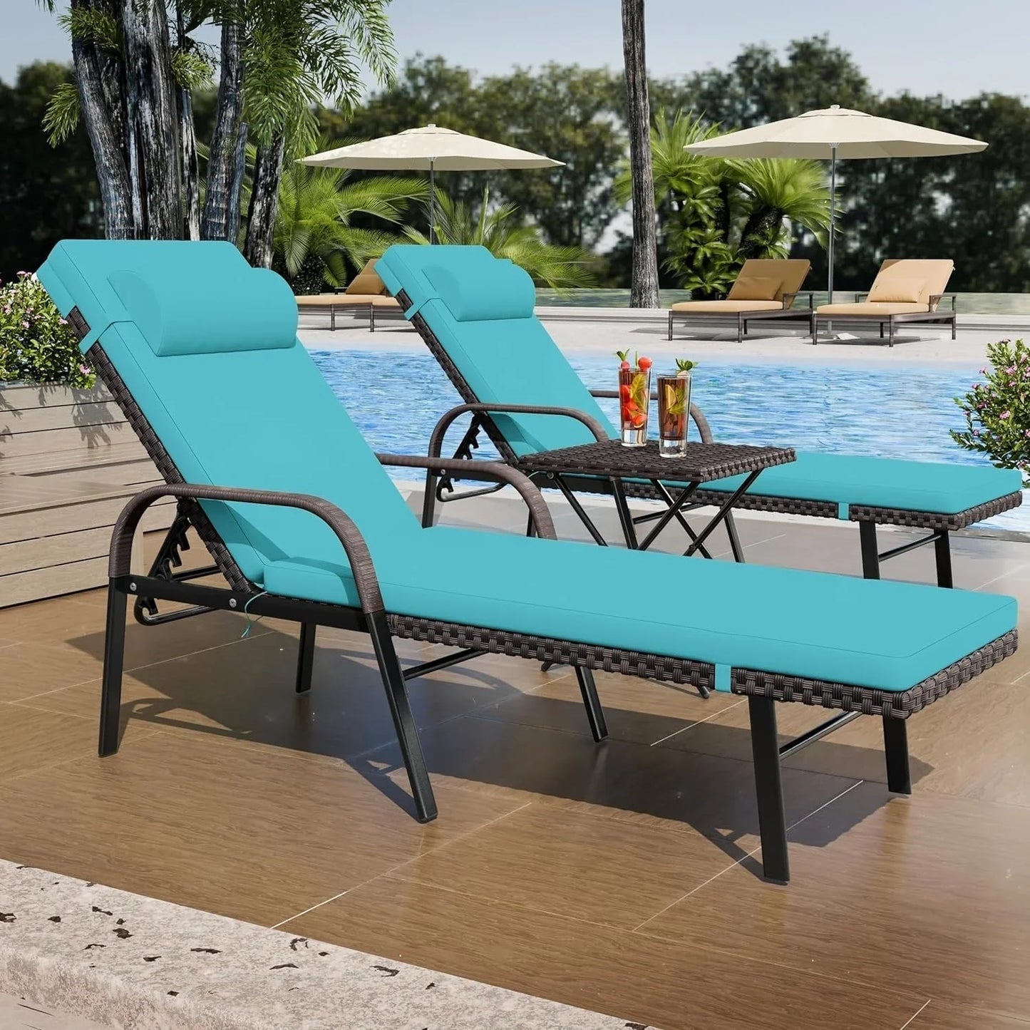 Set di 3 Chaise Lounge da Esterno Kullavik