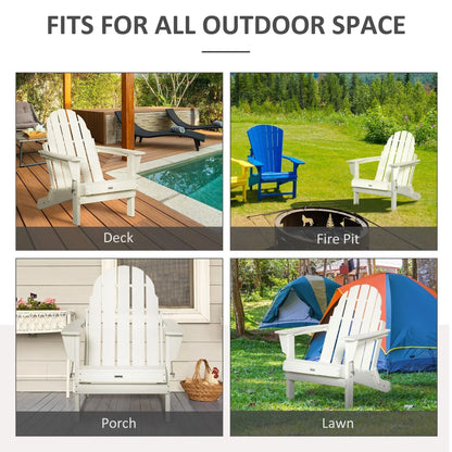 Sedia Adirondack pieghevole, sedie a sdraio in plastica HDPE per esterni per tutte le stagioni, per patio, terrazza e arredi da giardino