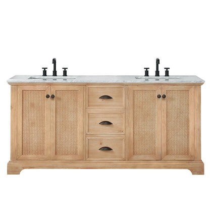 Mobile bagno Hervas con top in marmo naturale senza specchio