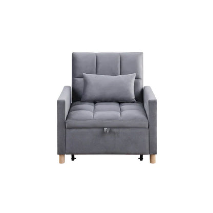 Divano letto 3 in 1 convertibile, poltrona e lettino, nero