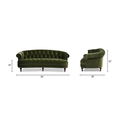 Divano Chesterfield trapuntato in velluto La Rosa 84 Mid-Century Modern