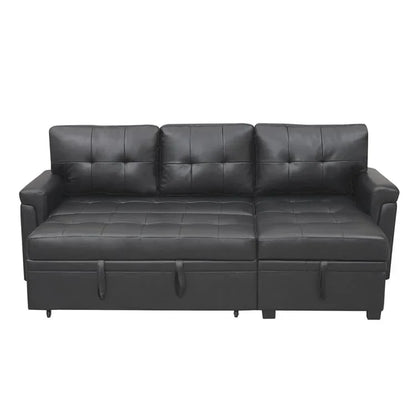Divano componibile convertibile reversibile con letto estraibile, chaise longue con contenitore nascosto e gambe durevoli