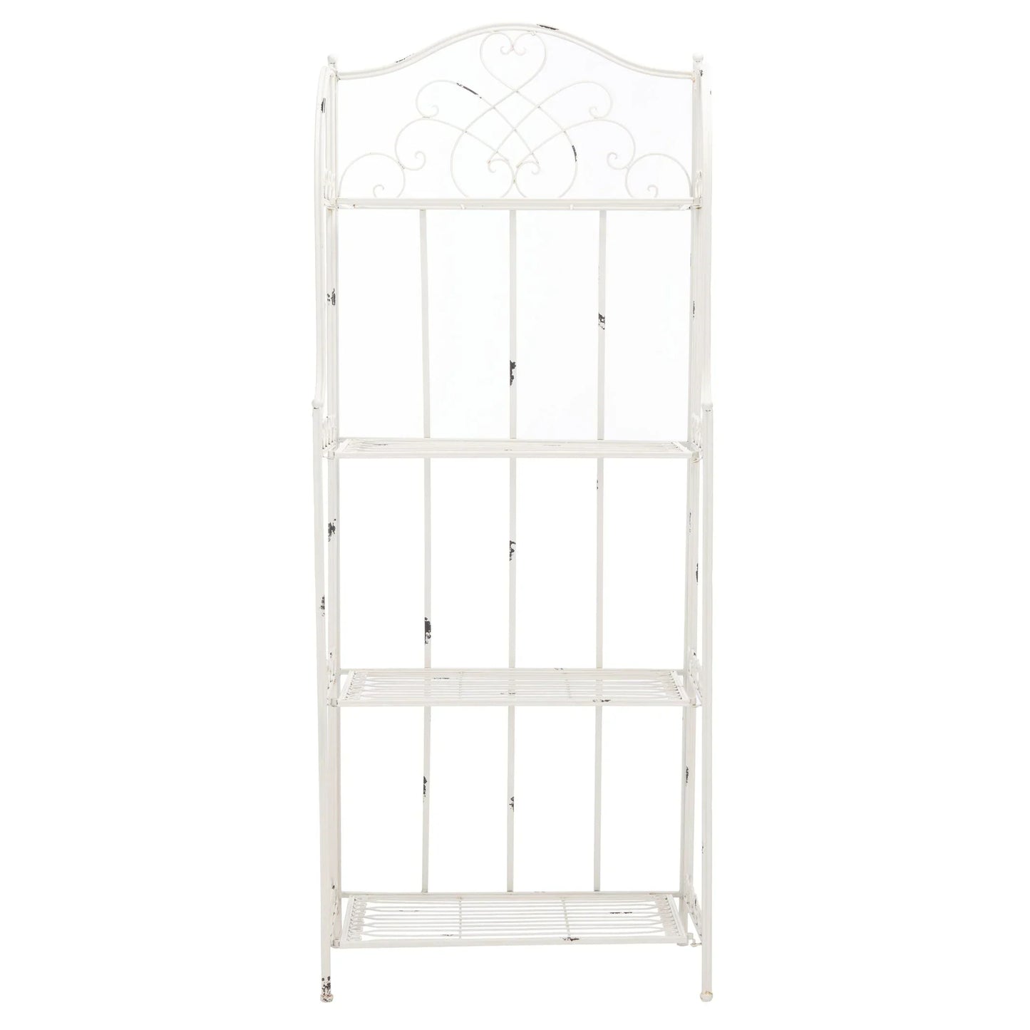 SAFAVIEH Bryn Scaffale da panettiere da esterno a 4 ripiani in ferro battuto vittoriano - 25 pollici L x 15 pollici P x 63 pollici H - 25 L x 15 P x 63 H