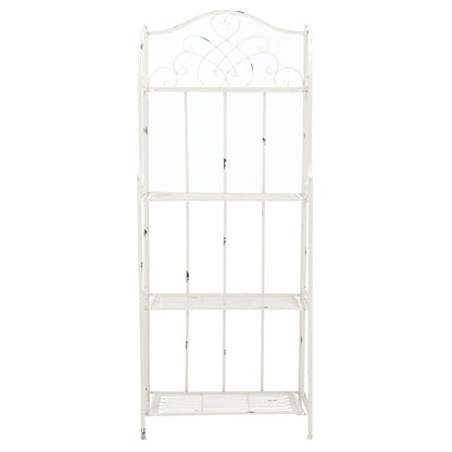 SAFAVIEH Bryn Scaffale da panettiere da esterno a 4 ripiani in ferro battuto vittoriano - 25 pollici L x 15 pollici P x 63 pollici H - 25 L x 15 P x 63 H
