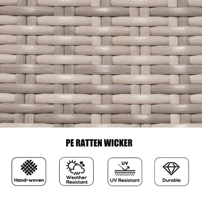 Set da pranzo rotondo da esterno in 7 pezzi in vimini di rattan con cuscini di Moda Furnishings