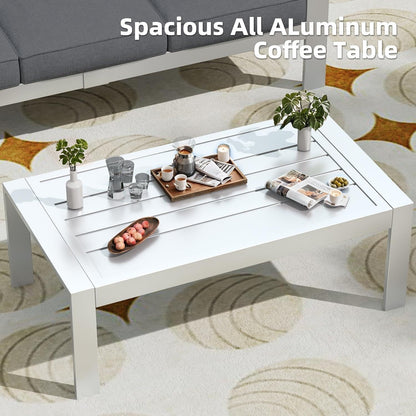 AECOJOY Set di mobili da giardino a 7 pezzi in alluminio Set da conversazione per esterni