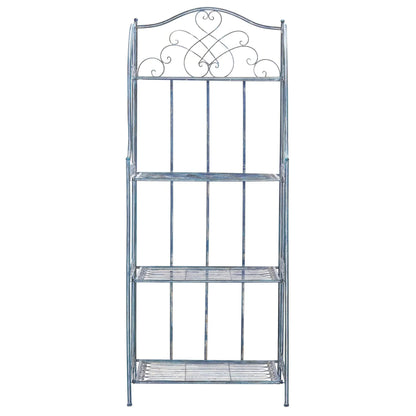 SAFAVIEH Bryn Scaffale da panettiere da esterno a 4 ripiani in ferro battuto vittoriano - 25 pollici L x 15 pollici P x 63 pollici H - 25 L x 15 P x 63 H