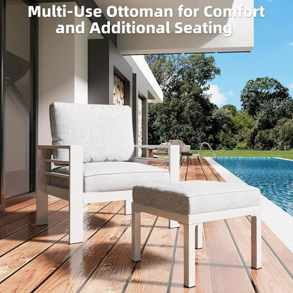 AECOJOY Set di mobili da giardino a 7 pezzi in alluminio Set da conversazione per esterni