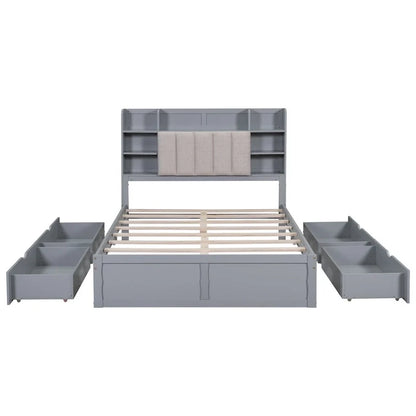 Struttura letto con 4 cassetti contenitore portatili sotto il letto