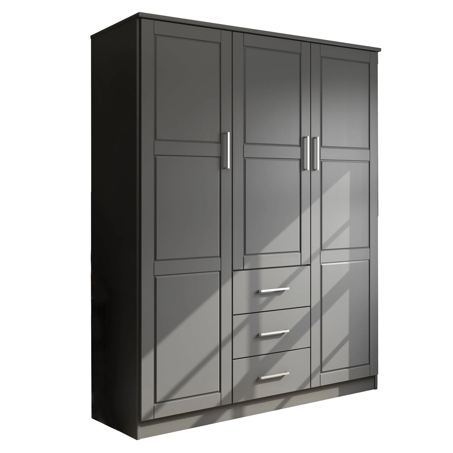 Palace Imports Armadio a 3 ante Cosmo 100% legno massello con ante in legno massello o a specchio