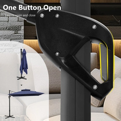 MAISON ARTS Ombrellone a Sbalzo Idraulico Automatico da 3,6 m, Palo in Alluminio con Rotazione a 360 Gradi