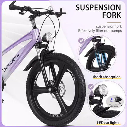 NAYSAYE Bicicletta da montagna per bambini da 20 pollici con trasmissione a 7 velocità e telaio in lega di magnesio per ragazzi e ragazze di età 8-12 anni, 57.09*21.65*29.92