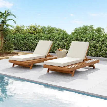 Christopher Knight Home - Michael, set di 2 chaise longue da esterno in acacia