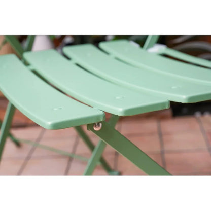 Set bistro pieghevole in metallo da 3 pezzi, set conversazione resistente alle intemperie per esterni/interni, per patio, cortile, giardino