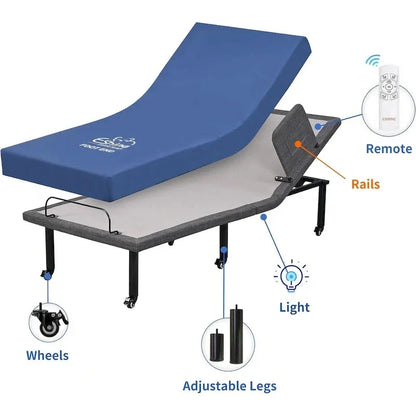 Letto Regolabile con Telecomando Wireless, Rete Ospedaliera con/senza Materasso