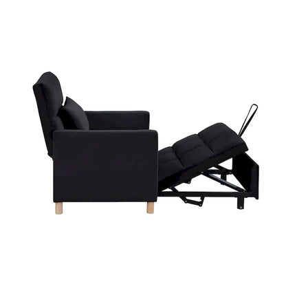 Divano letto 3 in 1 convertibile, poltrona e lettino, nero