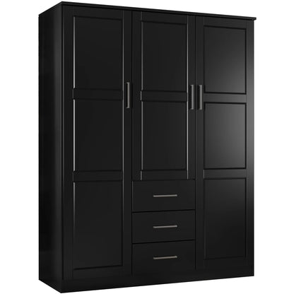 Palace Imports Armadio a 3 ante Cosmo 100% legno massello con ante in legno massello o a specchio