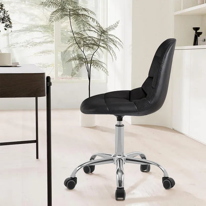 Chaise de bureau à domicile sans accoudoirs Javlergo, chaise de bureau d'ordinateur réglable en hauteur avec roulettes