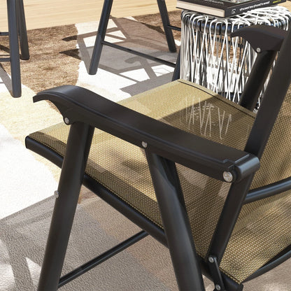 Set di 4 sedie pieghevoli Outsunny per patio, dal design semplice ed elegante, comode per terrazza, giardino, cortile e viaggio