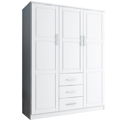 Palace Imports Armadio a 3 ante Cosmo 100% legno massello con ante in legno massello o a specchio