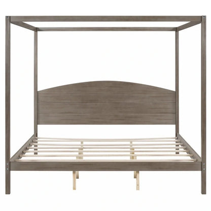 Letto a piattaforma a baldacchino King Size con testiera e gambe di supporto