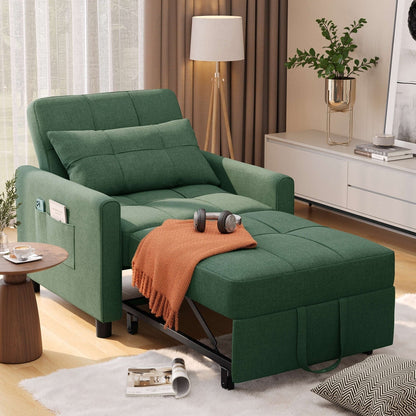 Canapé-lit convertible 3-en-1, Canapé-chaise dépliable, Lit pliant convertible pour salon