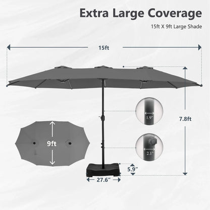 MAISON ARTS Ombrellone Doppio da 4,5 m, Extra Large, per Patio, con Base Inclusa