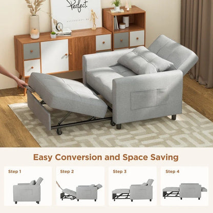 Canapé-lit convertible 3-en-1, Canapé-chaise dépliable, Lit pliant convertible pour salon