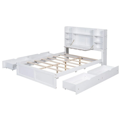 Struttura letto con 4 cassetti contenitore portatili sotto il letto