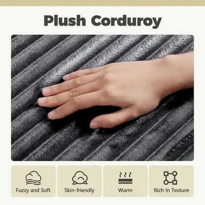 Divano componibile moderno HOOOWOOO in peluche a L con pouf rimovibile