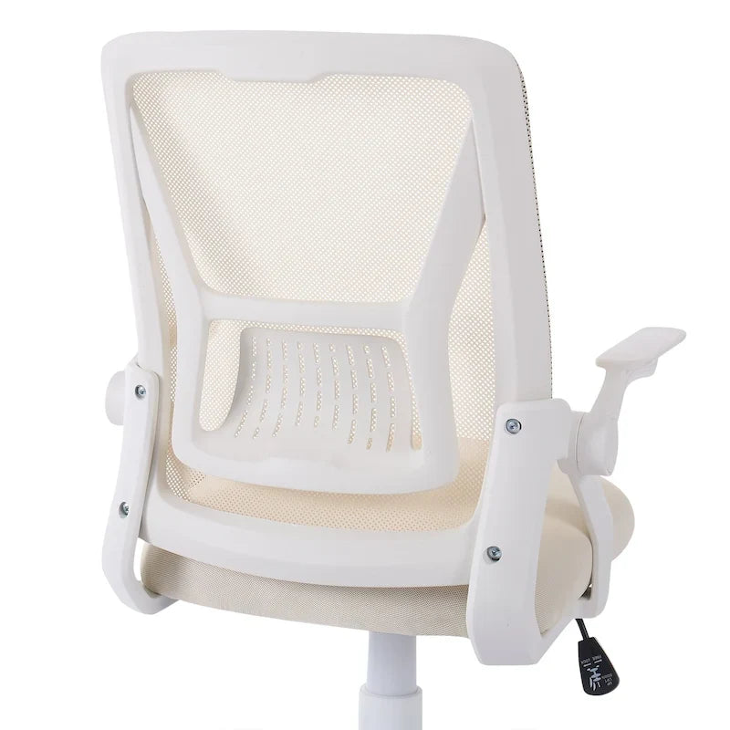 Javlergo Sedia da Ufficio Girevole a Schienale Medio con Supporto Lombare, Sedia da Scrivania Ergonomica da Computer in Rete con Braccioli