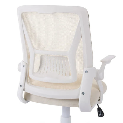 Javlergo Sedia da Ufficio Girevole a Schienale Medio con Supporto Lombare, Sedia da Scrivania Ergonomica da Computer in Rete con Braccioli