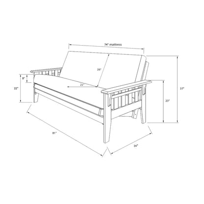 Set Futon Noce Rustico Full-size con Materasso