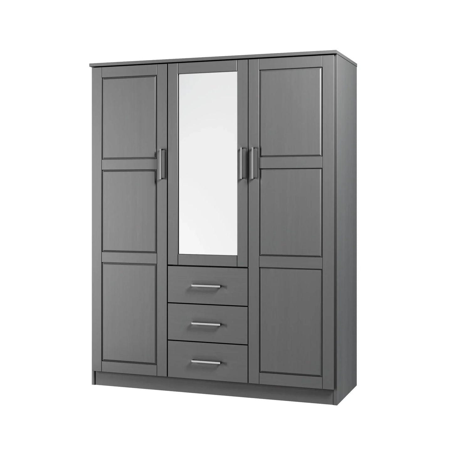 Palace Imports Armadio a 3 ante Cosmo 100% legno massello con ante in legno massello o a specchio