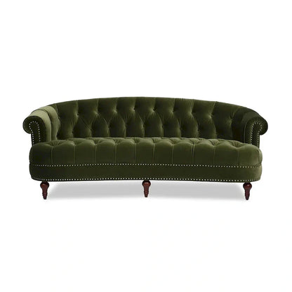 Divano Chesterfield trapuntato in velluto La Rosa 84 Mid-Century Modern