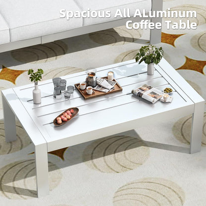 AECOJOY Set di mobili da giardino a 7 pezzi in alluminio Set da conversazione per esterni