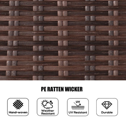 Set da pranzo rotondo da esterno in 7 pezzi in vimini di rattan con cuscini di Moda Furnishings
