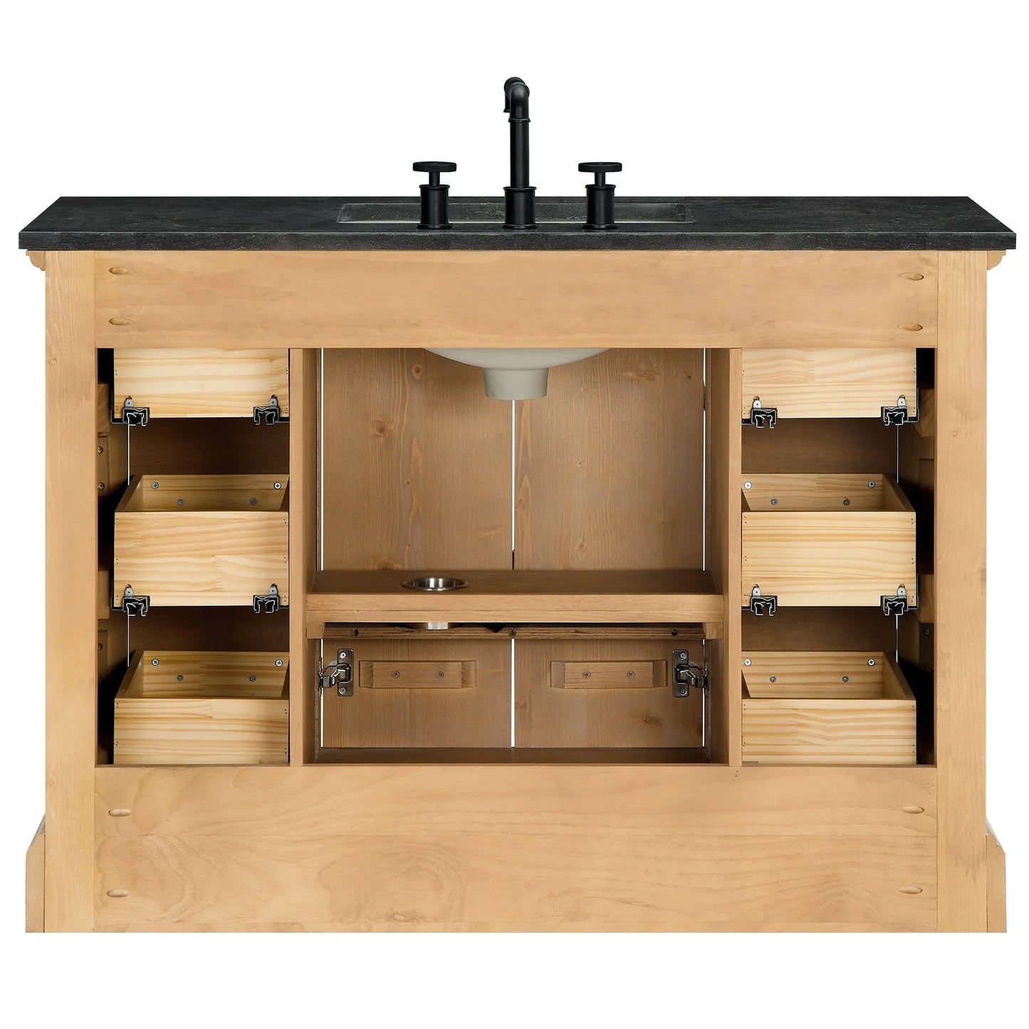 Mobile bagno Hervas con top in marmo naturale senza specchio